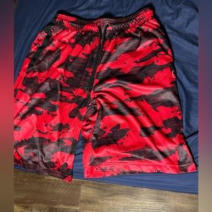 Red and black AND1 shorts